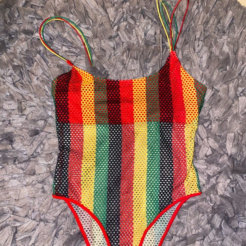 Rasta mesh body suit